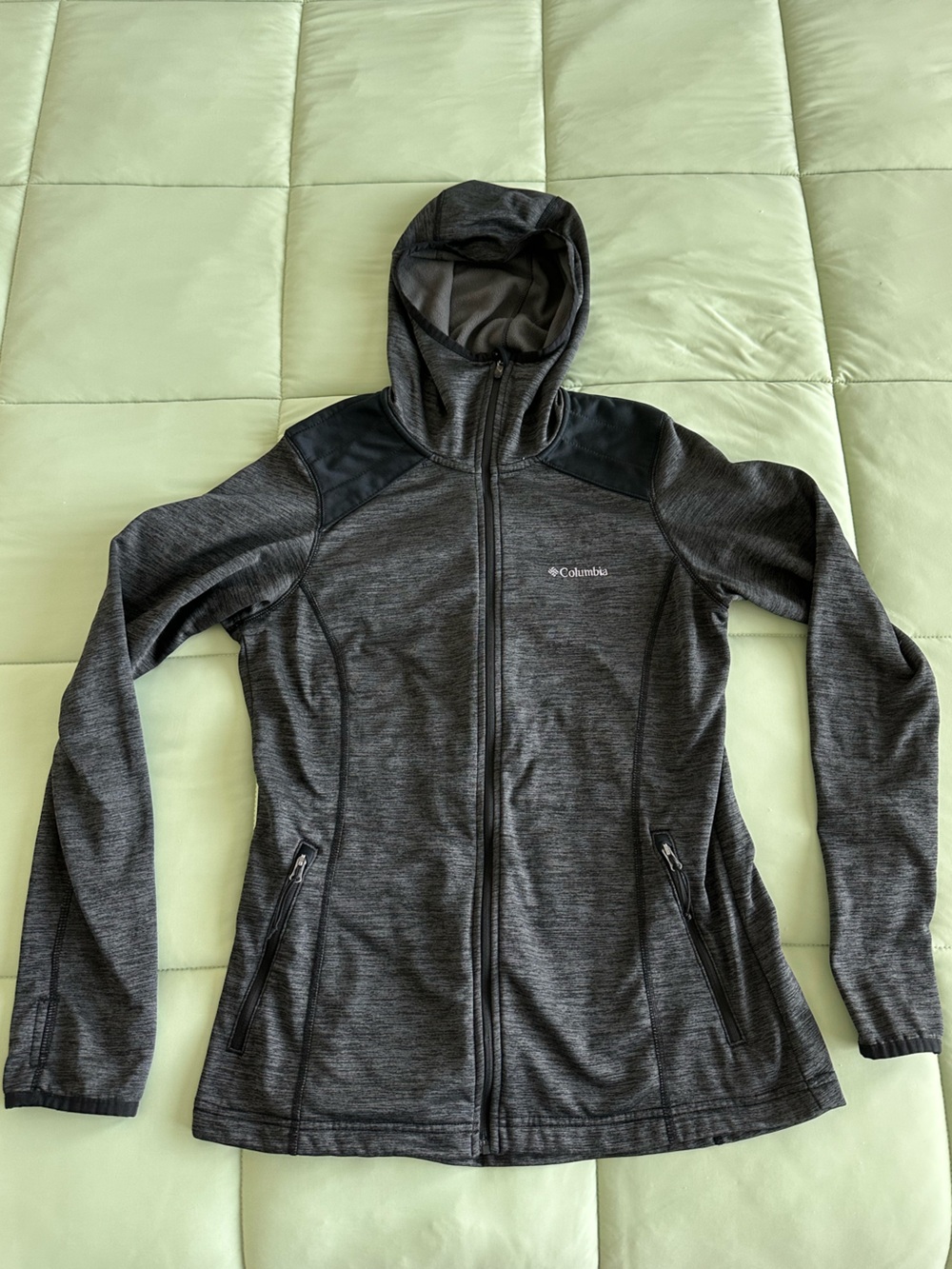 Columbia Dark Heather Gray Fleece Lined Hooded Jacket